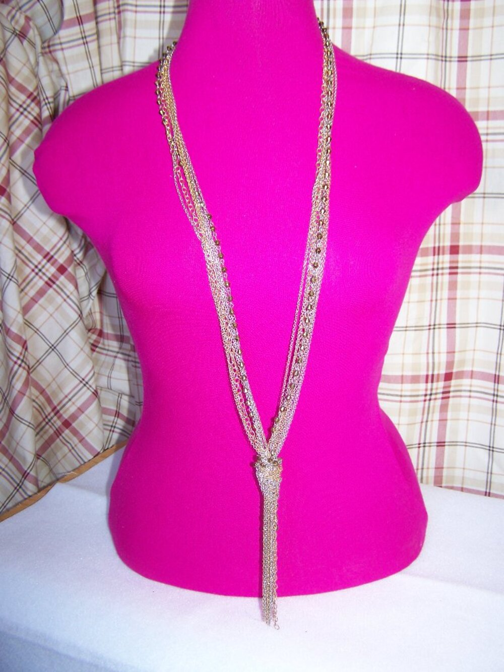 Gold Chains Tassel Necklace
